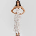 Winter Women's Evening Dress Elegant Lace Up Long Maxi Dresses
