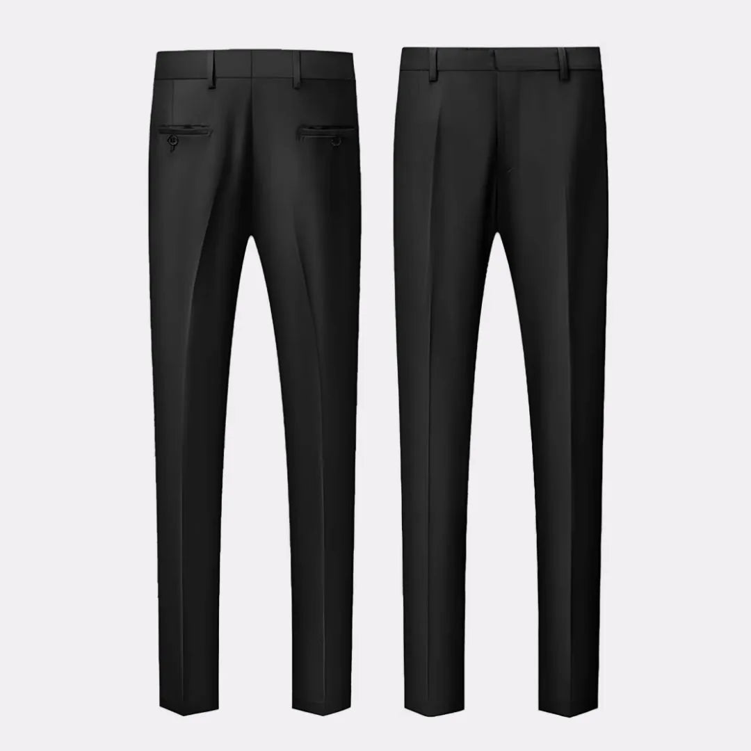 Men Suit 2 Pieces Black With Lapel Single Button Solid For Wedding Banquet Party Prom Business Work Daily Set Jacket And Pants
