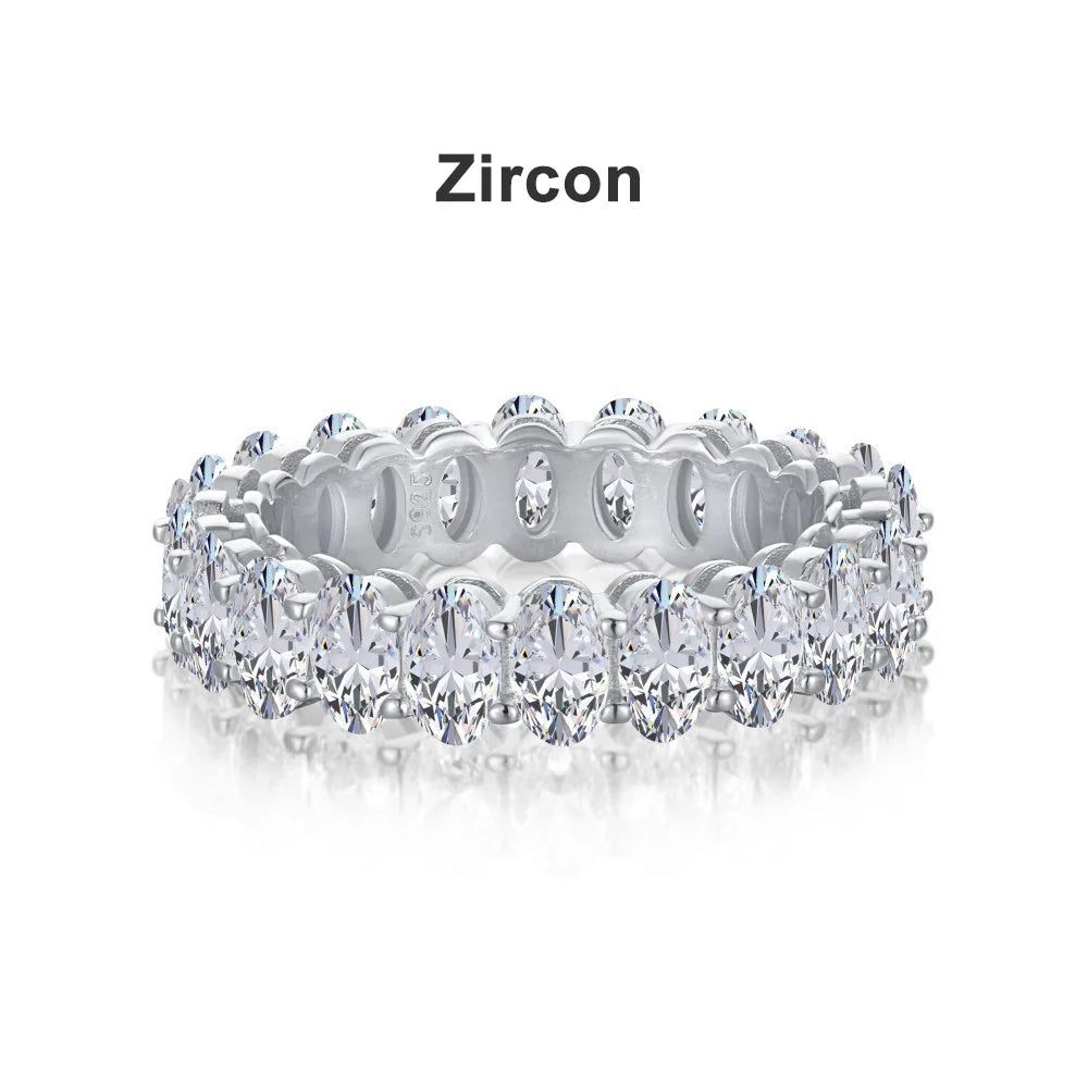 D VVS1 3*5mm Oval Moissanite Rings for Women Men Engagement Wedding Eternity Bands with GRA s925 Sliver Plated 18k Ring