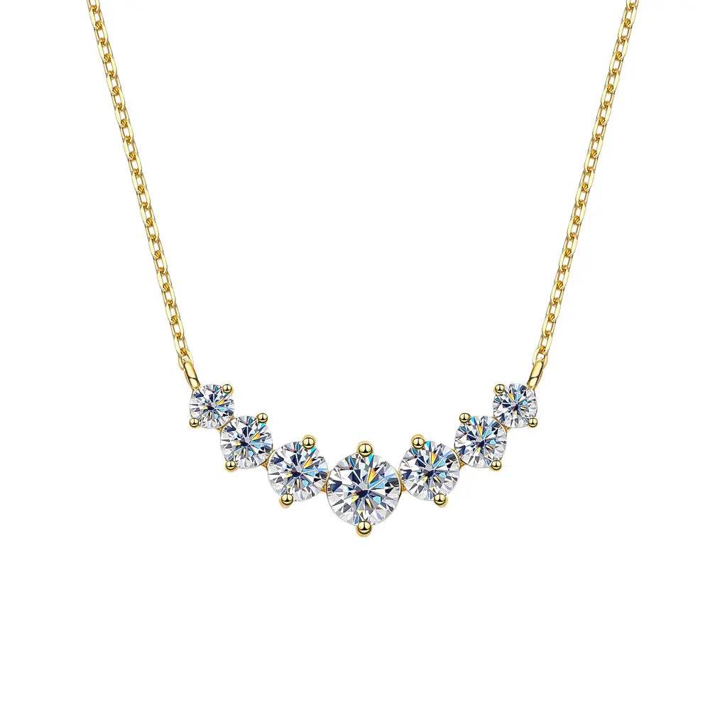 D VVS1 Moissanite Pendant Necklaces for Women Trendy Party Jewelry GRA Certified 925 Sliver Plated Yellow Gold Necklace