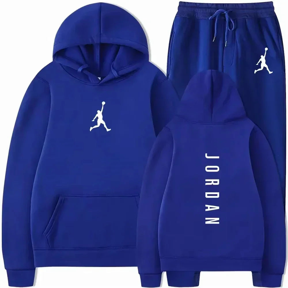 2026 Spring/Summer New Collection Outdoor Fitness Basketball Casual Sportswear Set, Stylish Men's Hooded Sweatshirt + Jogging Pa
