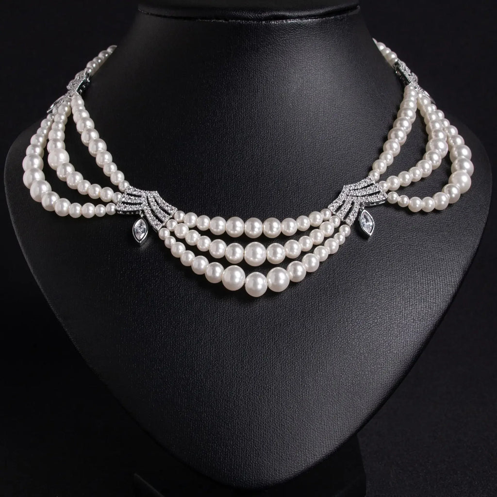 Pop Hot Stereo Jewelry Oil Painting Necklace Earrings Premium Multi-Color 2-Piece Wedding Travel Women's Holiday Gift M-1000