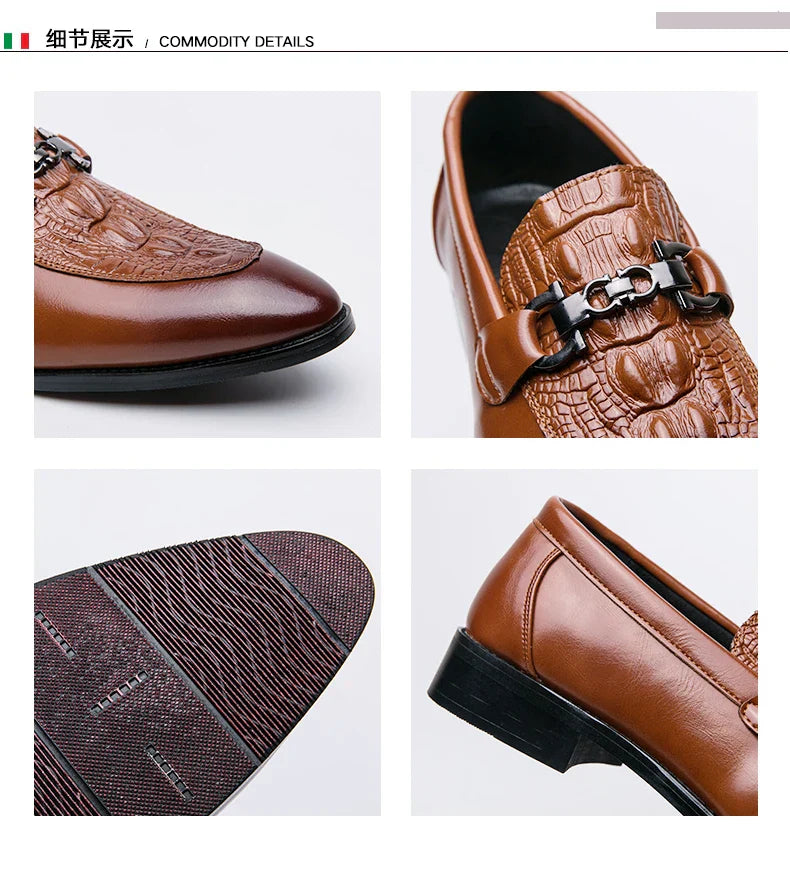 New Dress Leather Lofers Men Classic Casual Business Shoes For Men Social Party Leather Shoes Slip On Wedding Office Shoes Male