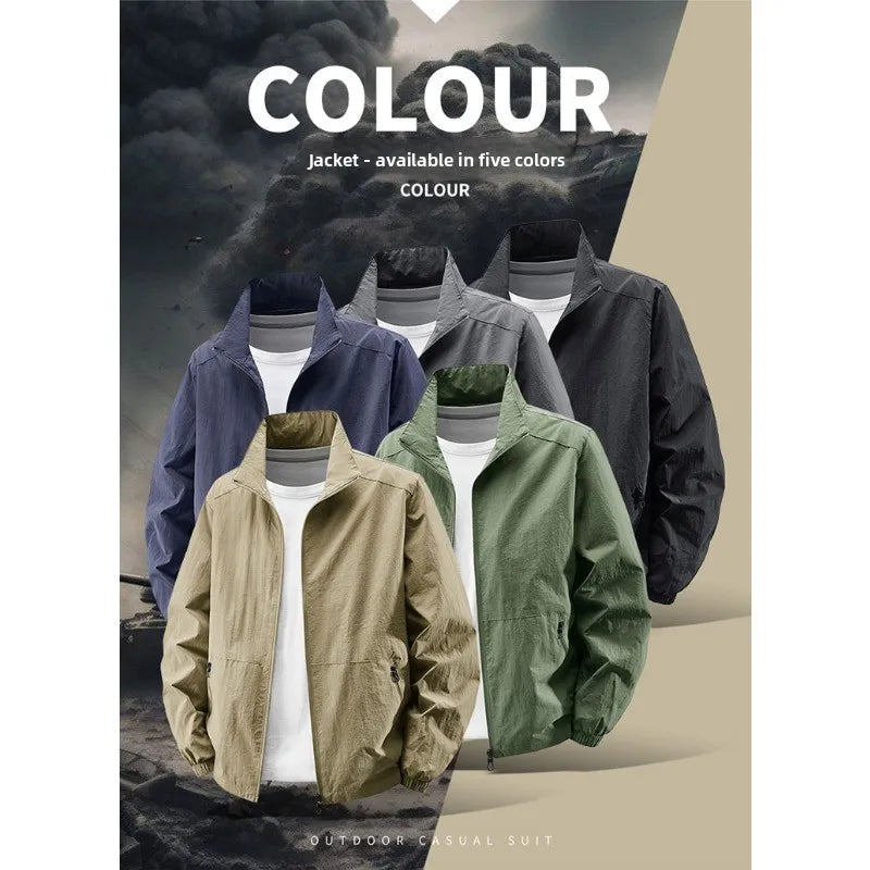 Men Outdoor Cycling High Quality UV Resistant Jacket Fashionable Versatile Windproof Breathable Jacket Spring Autumn Comfortable