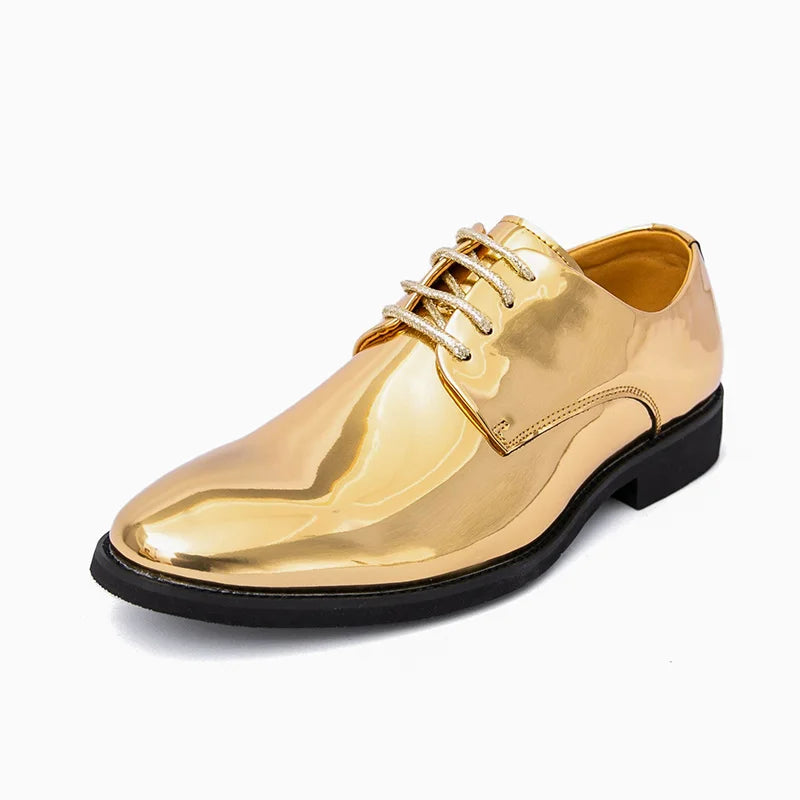 Golden Leather Shoes for Men – Fashion Party Formal Footwear EU 40–48