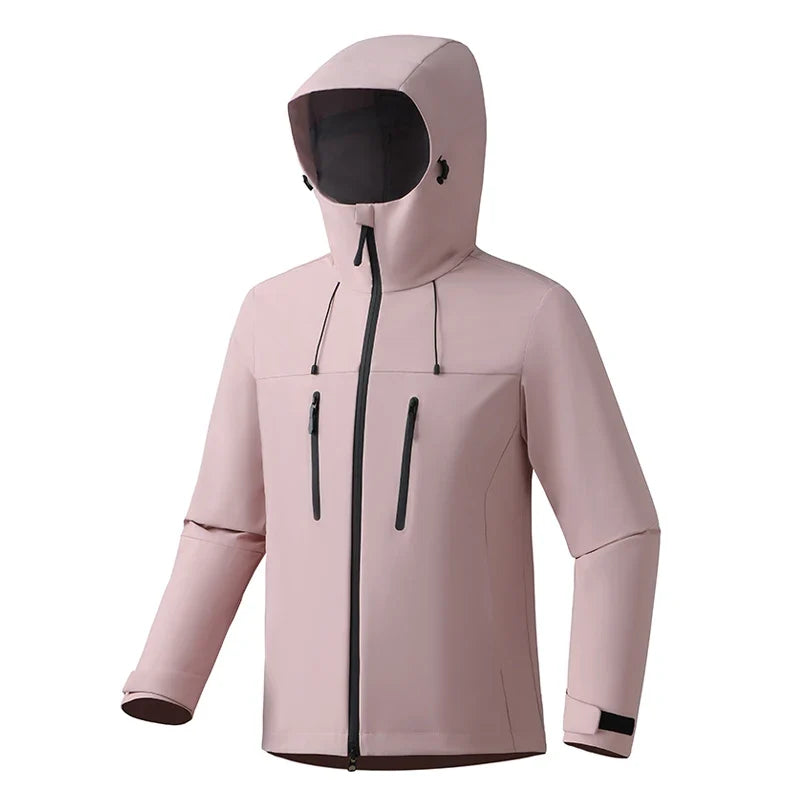 Unisex Waterproof Windbreaker Jacket - Single-Layer Raincoat for Hiking, Camping - Certified Moderate Rain Protection