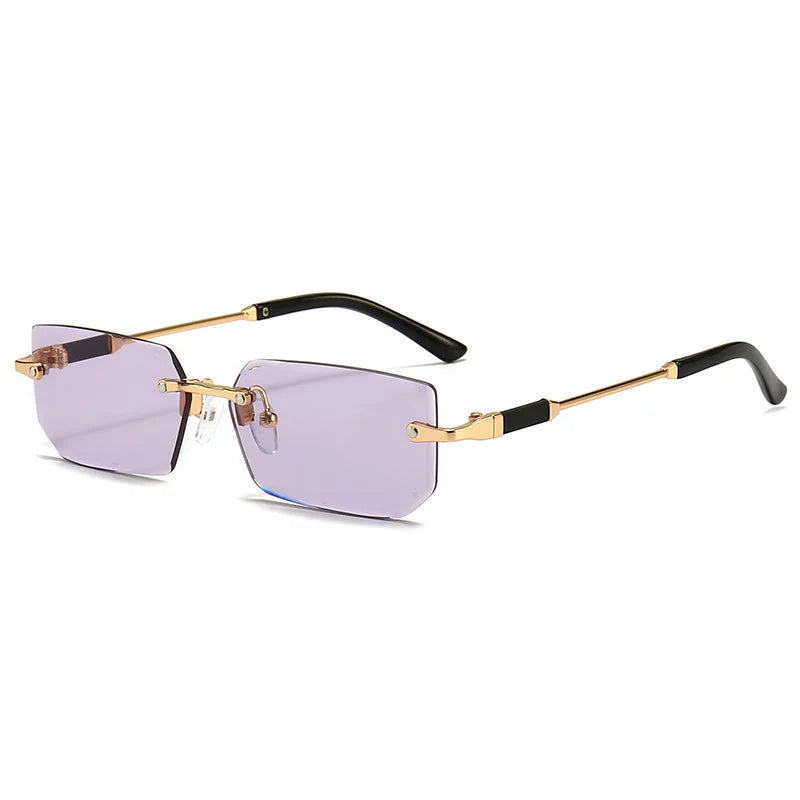 Fashion Rimless Rectangle Sunglasses Popular Women Men Shades Small Square Sun Glasses For Female Male Summer Traveling glasses