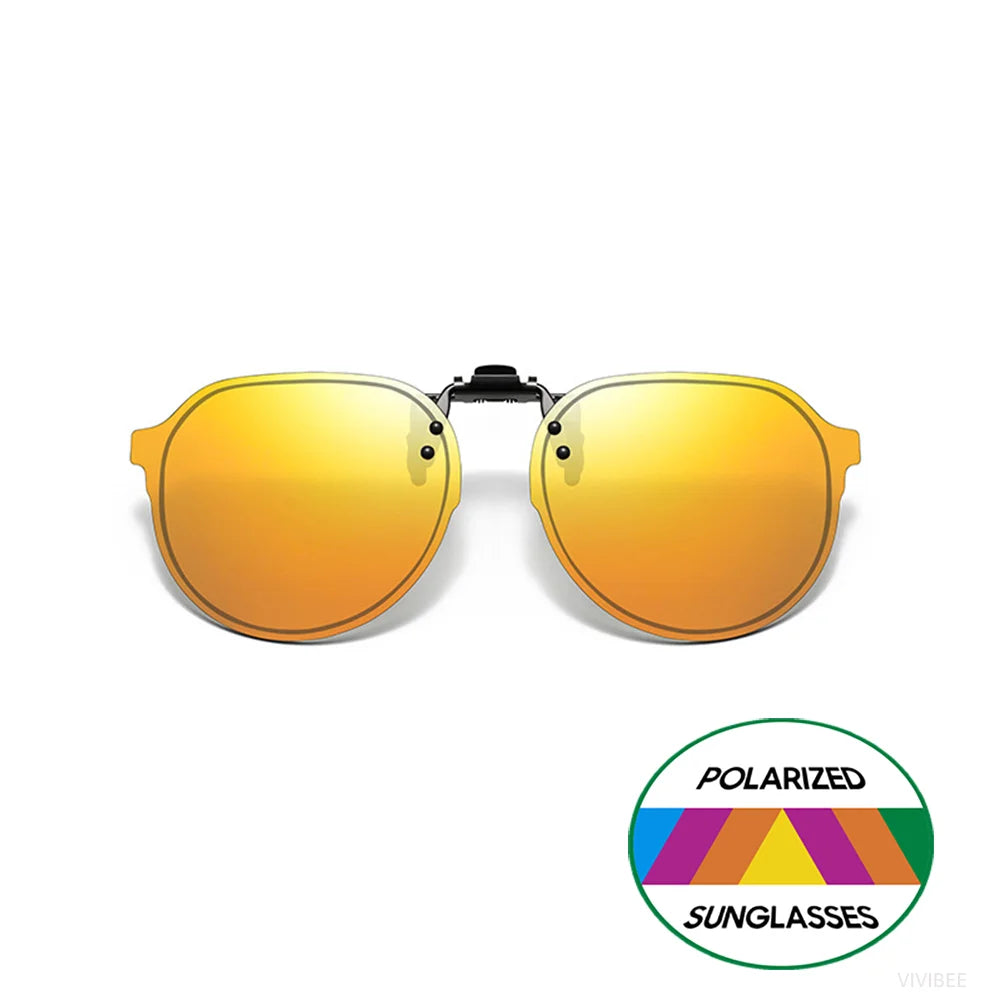 Flip Up Clip on Sunglasses Polarized Men Driving Women Fishing UV400 Night Vision Sun Glasses Clips Universal Goggles