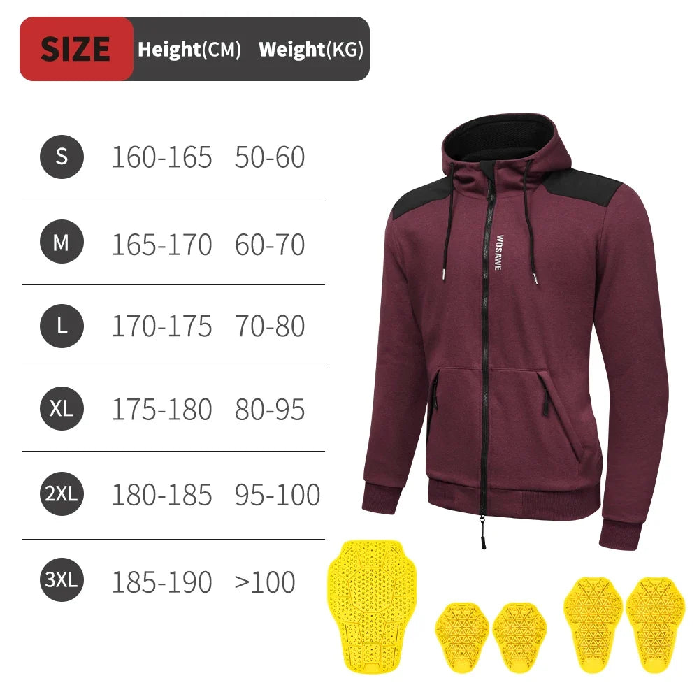 Men Motorcycle Hoodie Shirt Motorcycle Winter Warm Jacket Riding Casual Motorcycle Riding Clothes