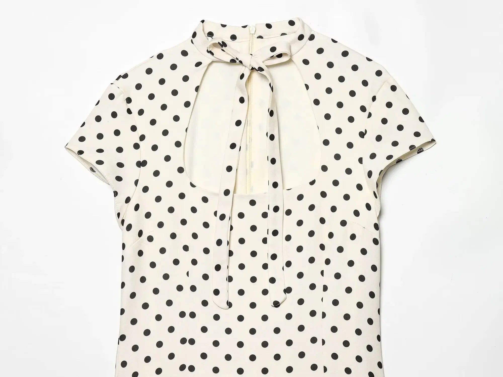 Summer Polka Dot Mini Dresses For Women Casual Short Sleeve Lace Up Collar Dress Sexy Lady Club Party Woman Evening Dress