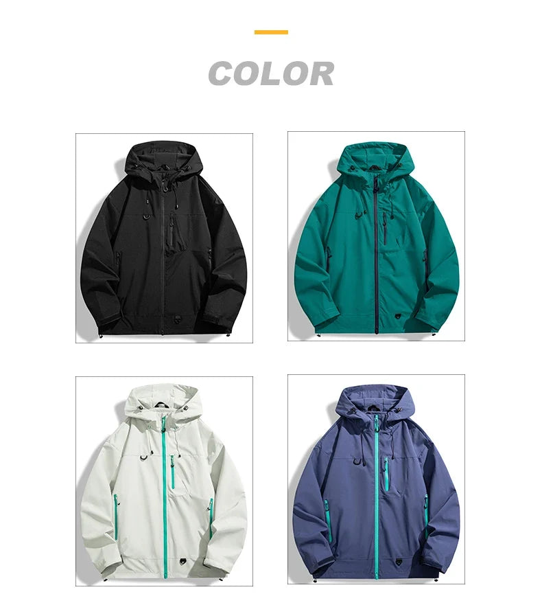 Unisex Waterproof Windbreaker Outdoor Sport Windproof Single-Layer Jacket Men Women Hiking Climbing Trekking Rain Coat