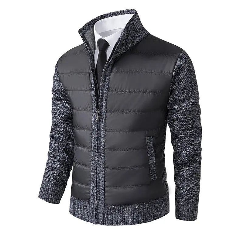 Men Cardigan Sweater Coat 2025 Autumn Winter Korean Warm Thickened Stand Collar Zipper Solid Casual Jacket Fashion Men Clothing