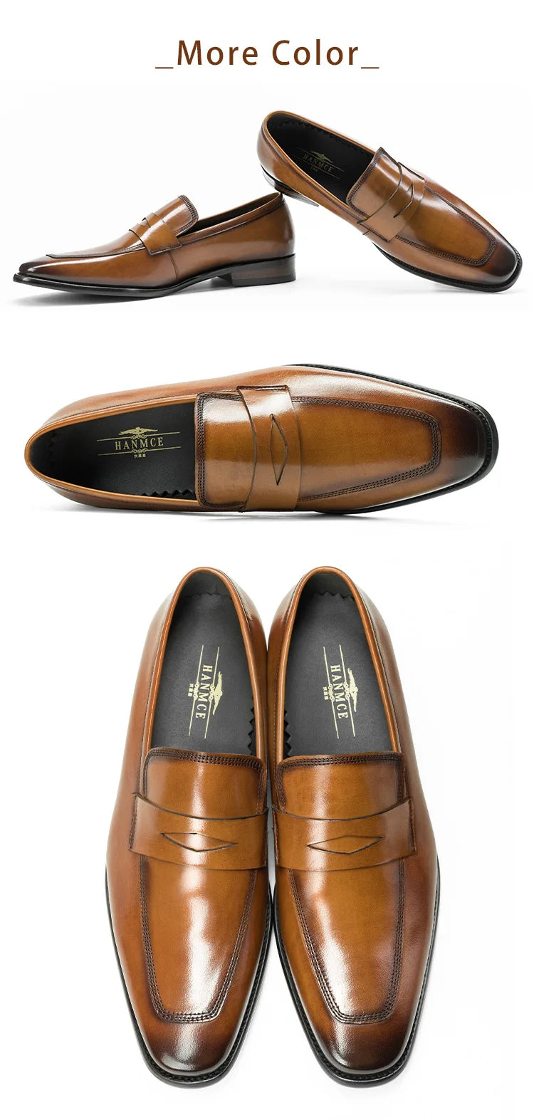 Men's Genuine Leather Shoes Loafer Handmade Shoes Antiskid Elegant Gentleman Oxford Shoes Simple British Style Wedding Shoes