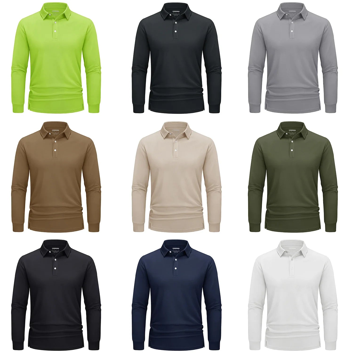 Men Sports Polo Shirts Quick Dry Golf T-shirts Breathable Work Shirts Casual Office Shirts Lightweight Top Long Sleeve