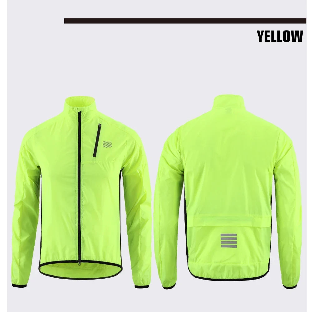 Cycling Jacket Windproof Men 2026 Ultralight Long Sleeve Bike Jersey Black&Yellow Lightweight MTB Sports Windbreaker