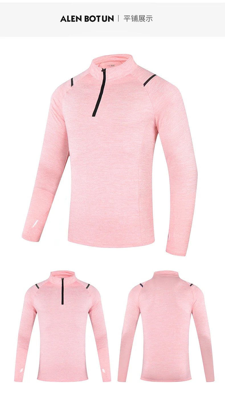 Autumn New Unisex Long Sleeve T-shirt Men Sweatshirt Fitness Shirt Tight Upperwear Anti-sweat Breathable Running Top ﻿