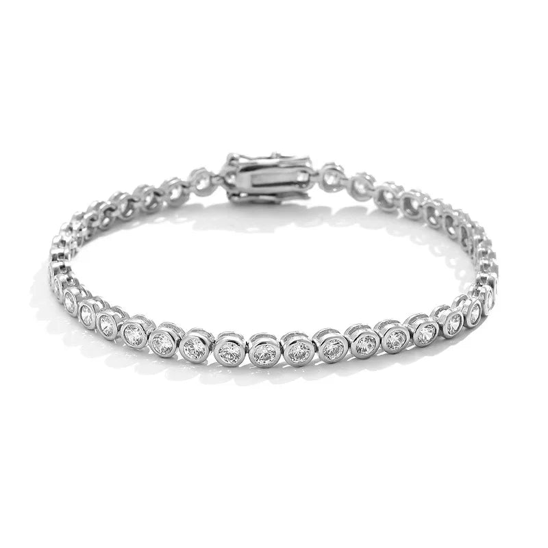 Luxury Bubble 2/3mm D Color Full Moissanite Tennis Necklace for Women S925 Silver Plated 18K Diamond Neck Chain Necklaces