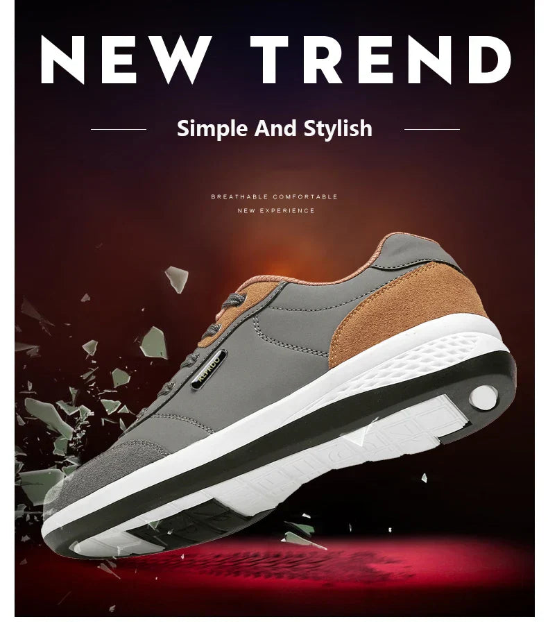 Men Shoes Spring Autumn Waterproof Walking Sneakers Leisure Male Leather Sports Shoes Non-Slip Footwear Tennis for Men