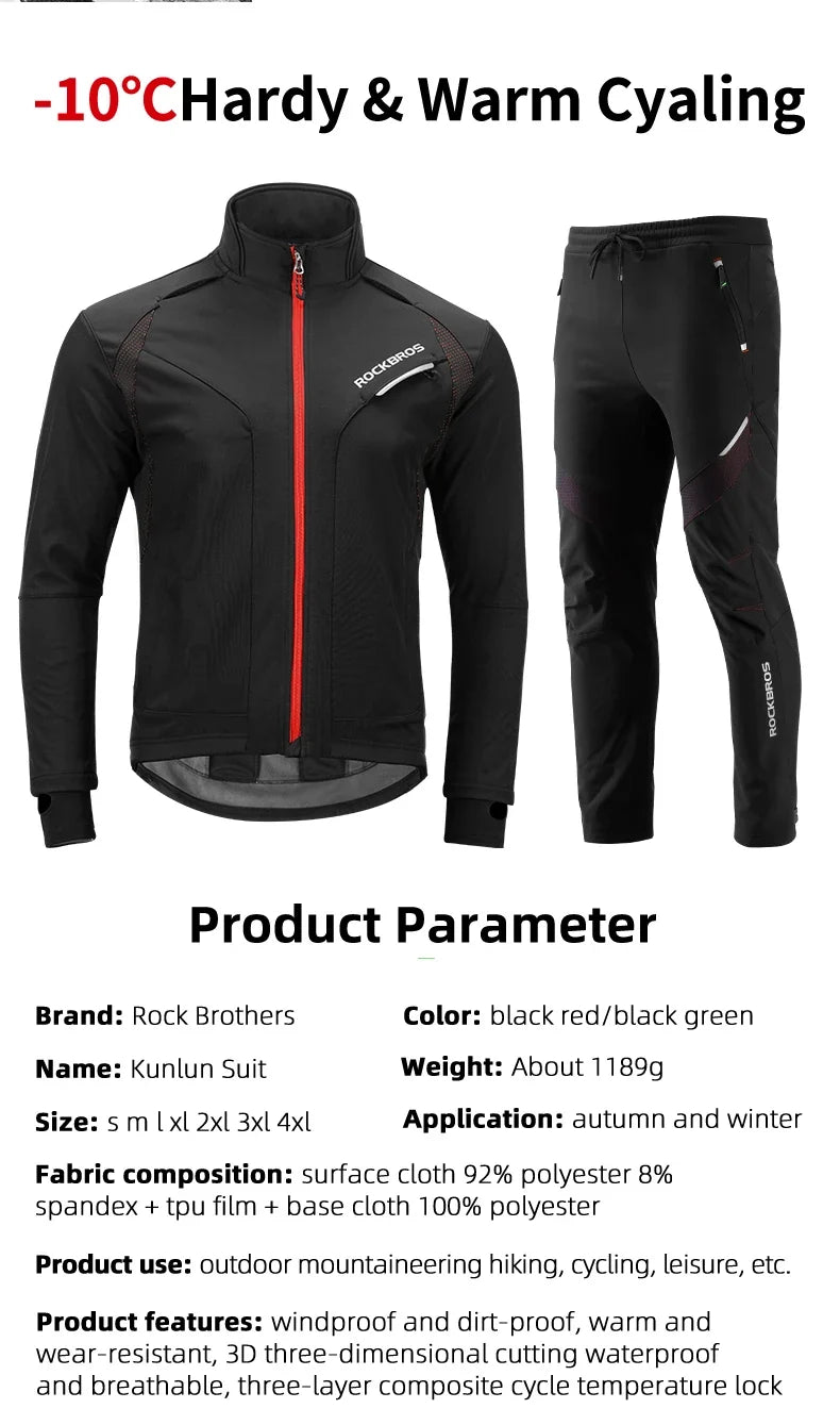 Winter Warmer Bicycle Jackets Windproof Thermal Fleece Bike Tops Coat Men Women MTB Road Sports Cycling Jerseys Jacket