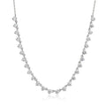 4mm All Moissanite Necklaces for Women 42cm Adjustable Chain Sparkling 1/2 Tennis Necklace 925 Sterling Silver Jewelry