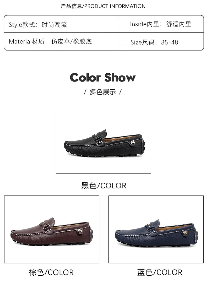 Formal Italian Shoes Men Handmade Leather Loafer Driving Flats Slip-on Casual Shoes Luxury Comfy Moccasins Dress Shoes for Men