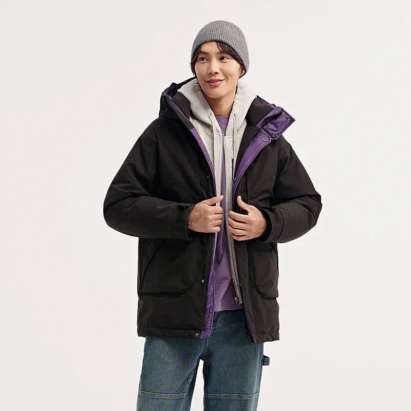 Men Mid-Length Loose Outerwear 2025 New Winter Windproof Three-Resistant Warm Casual Coat Man Clothing Daily Wear