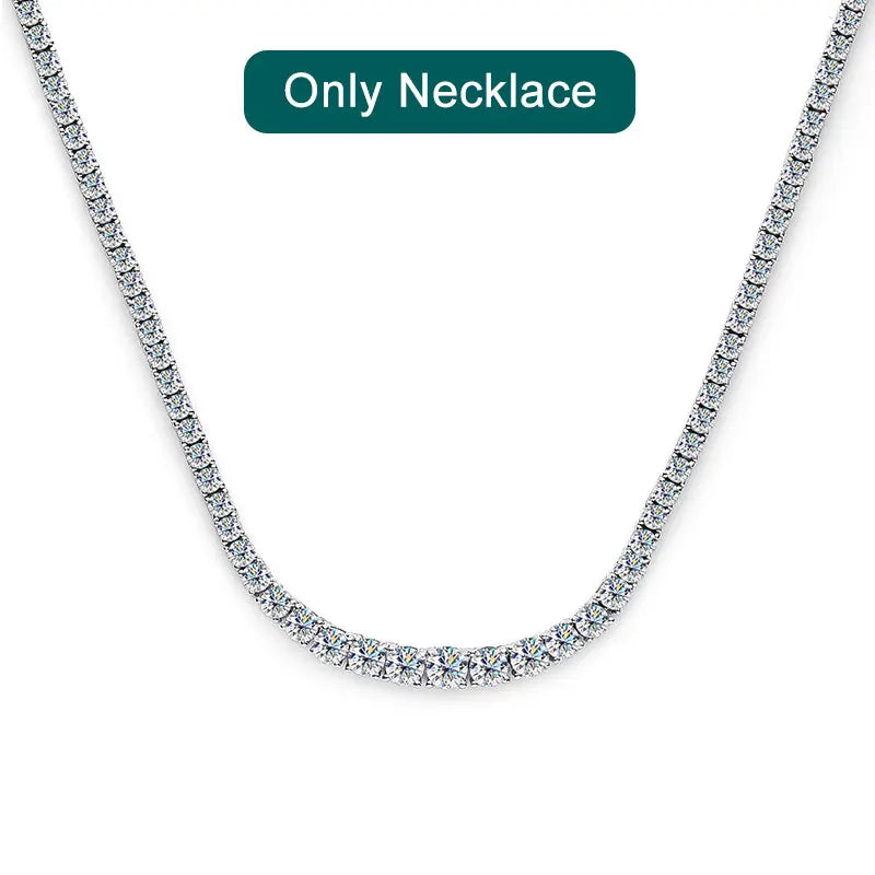 Moissanite Tennis Necklace for Woman Wedding Jewely with Certificate 925 Sterling Sliver Plated 18k White Gold Necklace