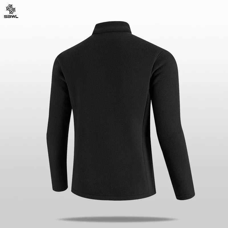 SBWL Autumn/Winter Outdoor Sports with Warm and Fluffy Long Sleeve Small Stand Collar Long Sleeve T-Shirt Fashion Skiing Casual