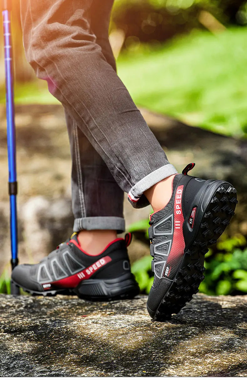 Men‘s Waterproof Hiking Shoes Outdoor Trainers Lace-up Climbing Shoes Women Trekking Sneakers Anti-slip Hunting Tactical Sneaker