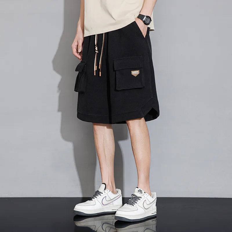 2024 Mens Shorts Summer Knee Length Casual Bermuda Male Y2k Sport Basketball Loose Cool Oversize Big Size Fashion Breeches Black