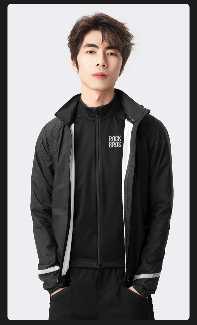Raincoat Cycling Men Waterproof Jacket Bike E-bike Motorcycle Rainwear Reflective Logo Fishing Climbing Jacket