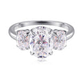Certified 2CT 4CT Oval Cut All Moissanite Rings for Women Bride Wedding Bands Lab Diamond Gift 100% 925 Sterling Silver