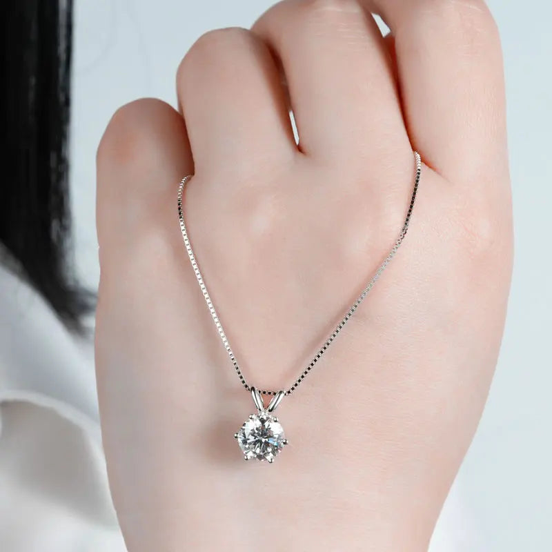 GRA Certified Multi-size Round Moissanite Pendant Necklaces For Women 925 Sterling Silver Solitaire Chain Jewellry Gift