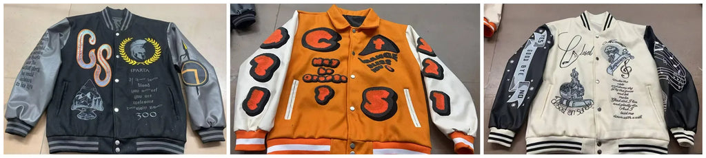 Embroidery Varsity Jacket Men PU Leather Sleeves Oversized Bomber Jackets Women Baseball Coats Streetwear Men Clothing