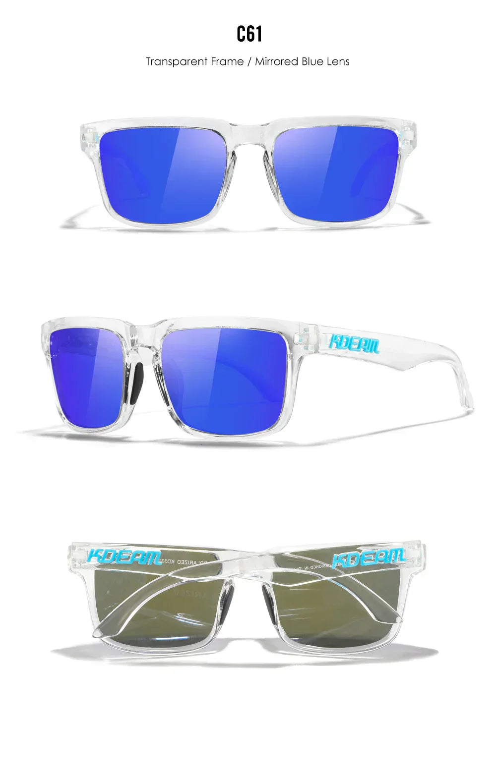 Unisex Square Sunglasses Polarized Coated Lens Suitable For Driving Fishing Sunglasses Anti-Blue Light Computer Eyeglasses