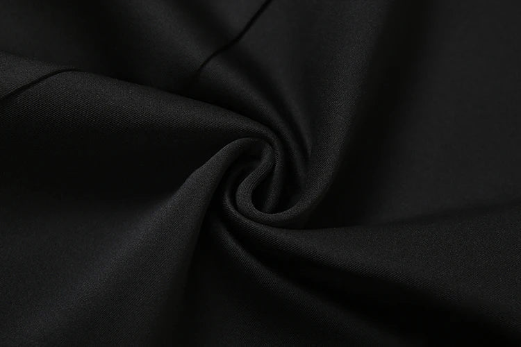 Sexy Maxi Dress Women Shoulder Padded Zip Wrapped Bandage Long Sleeve Slit Elegant Solid Office Simple Skinny Bodycon
