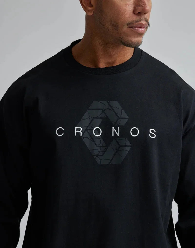 CRONOS Classics Print Long Sleeve 100% Cotton Men T-shirt Gym Fitness Bodybuilding Workout Casual T Shirt Male Sport Tee Tops
