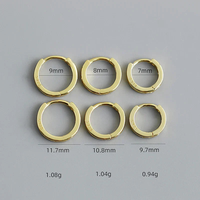 925 Sterling Silver Simple Stripes Shiny Zircon Huggies Hoops Earrings for Women Fashion Unisex Punk Jewelry Ear Buckle