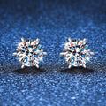 S925 Sterling Silver Moissanite Earrings 0.5-2ct D 6 Prong Diamond Moissanite Screw Stud For Women Wedding Fine Jewelry