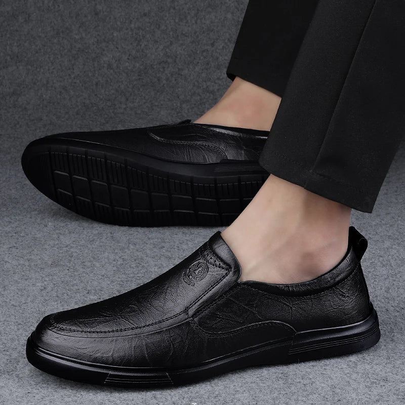 Leather Fashion Business Shoes Men Luxury Brand Mens Comfortable Loafers Handmade Men Casual Shoes New All-match Flats for Men