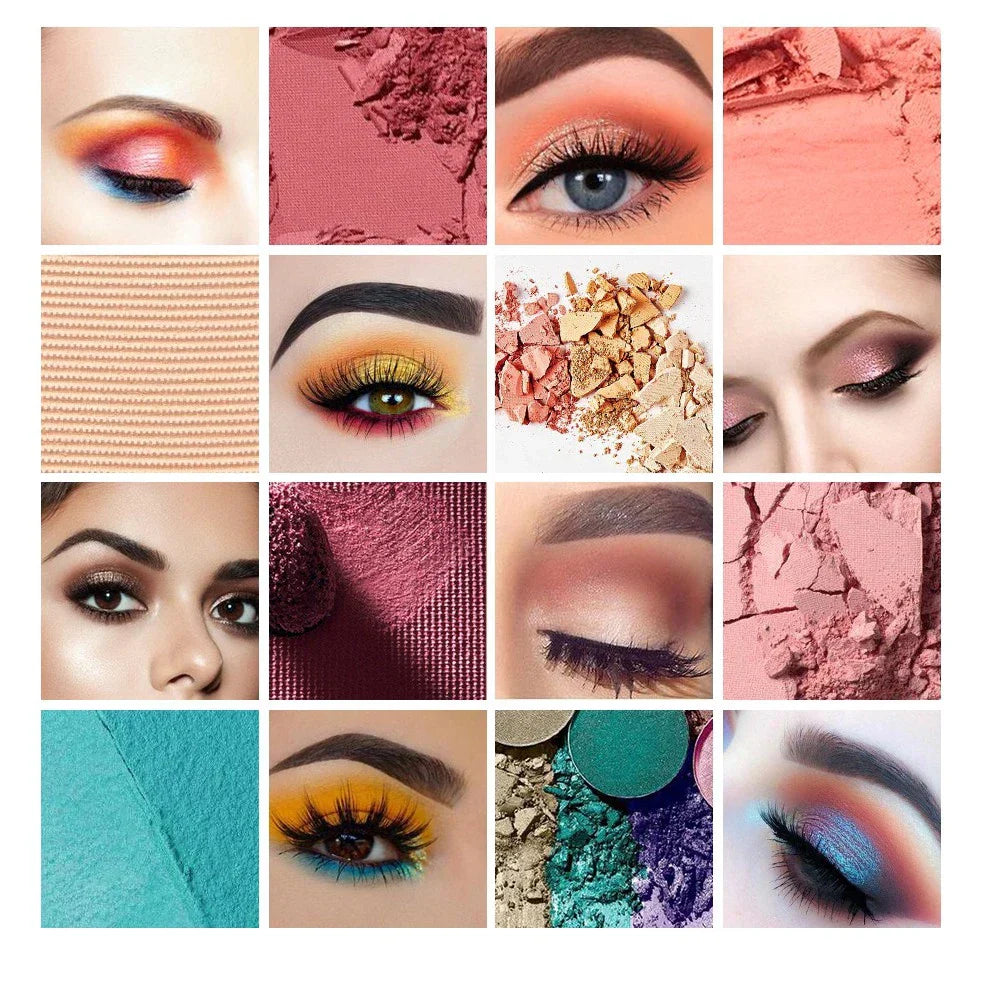 Professional Eye Makeup Set: Eyeshadow Palette, Eyeliner, Brow Pencil, Mascara +8 Makeup Brushes - Perfect for Beginners