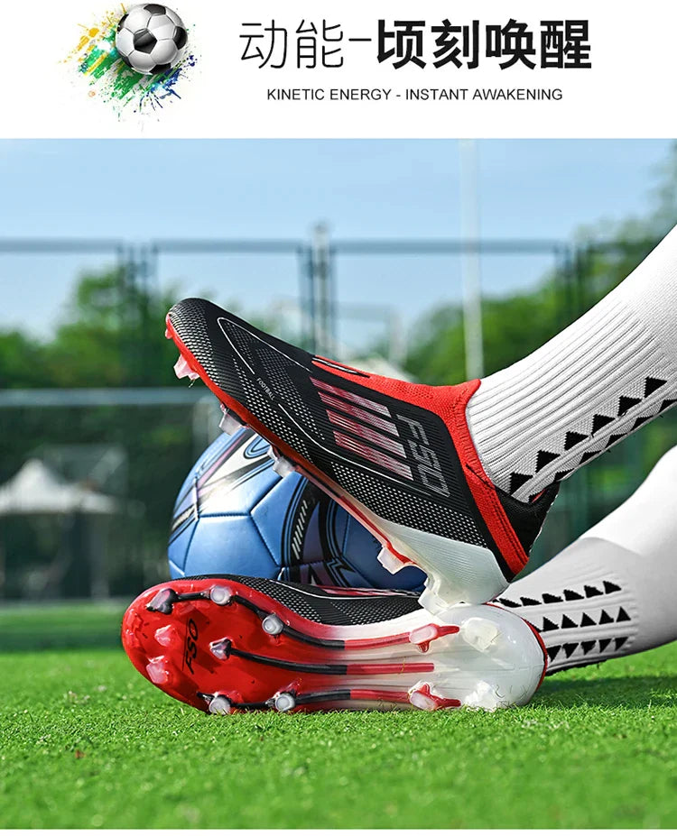 NEW Without-lace F50+ Mens Soccer Shoes Boys Training Non-Slip Turf Soccer Cleats TF/FG Football Sneakers Chuteira Campo 35-45