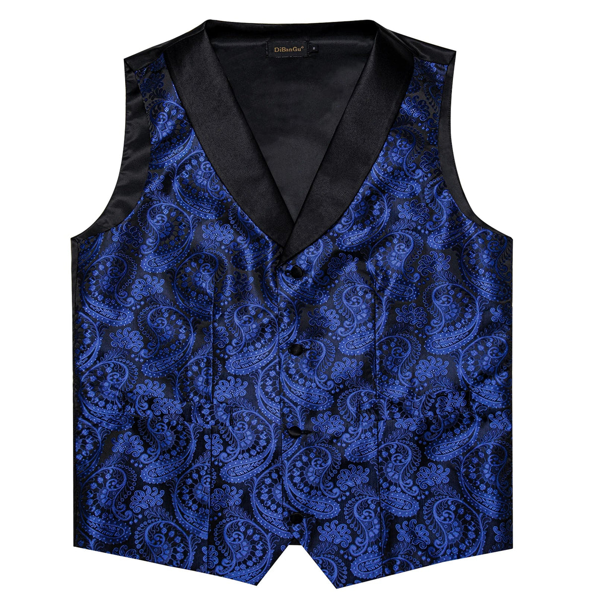 Retro Paisley Floral Full Set with Bowtie Pocket Square and Cufflinks Banquet Essential
