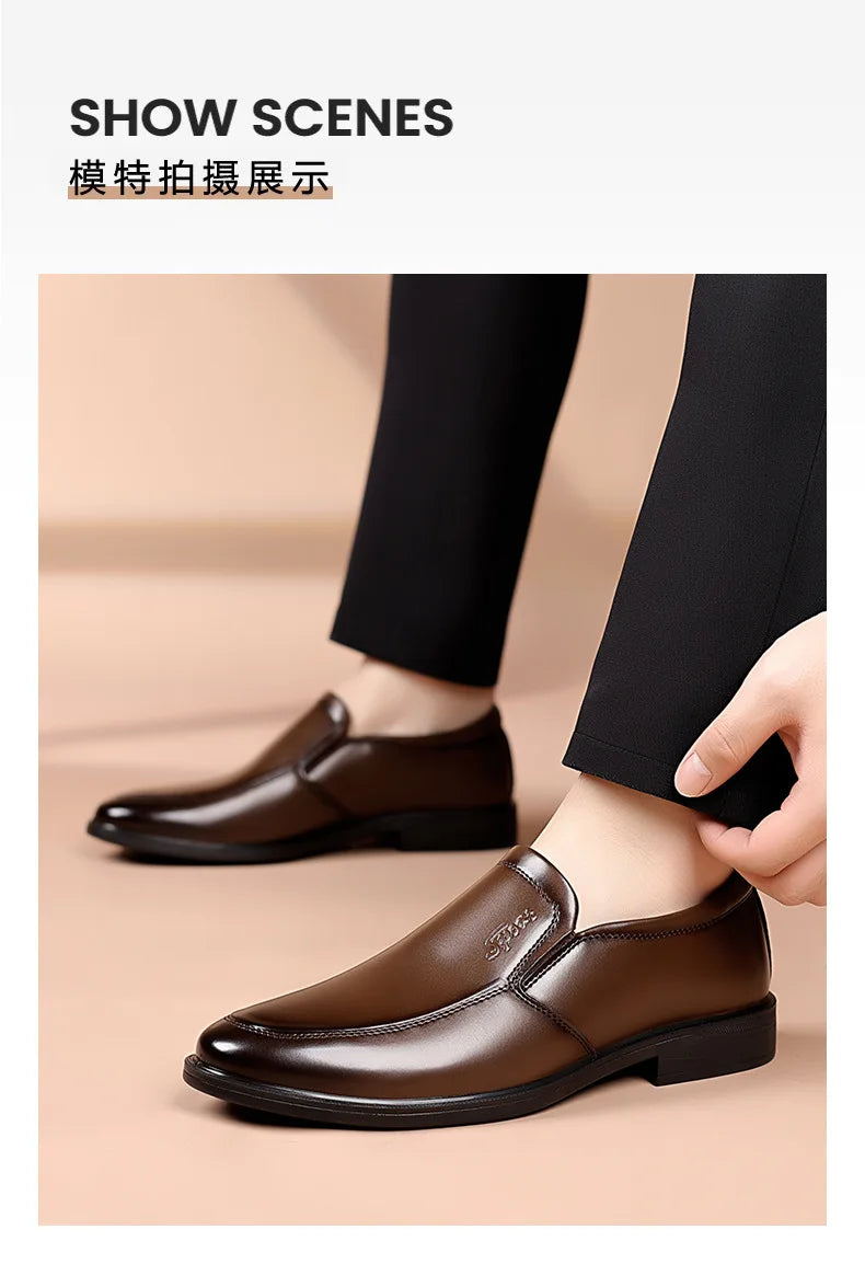 New Designer Soft Leather Shoes for Men Solid Color Fashion Business Casual Shoes Male Spring Autumn New Dress Shoe Man