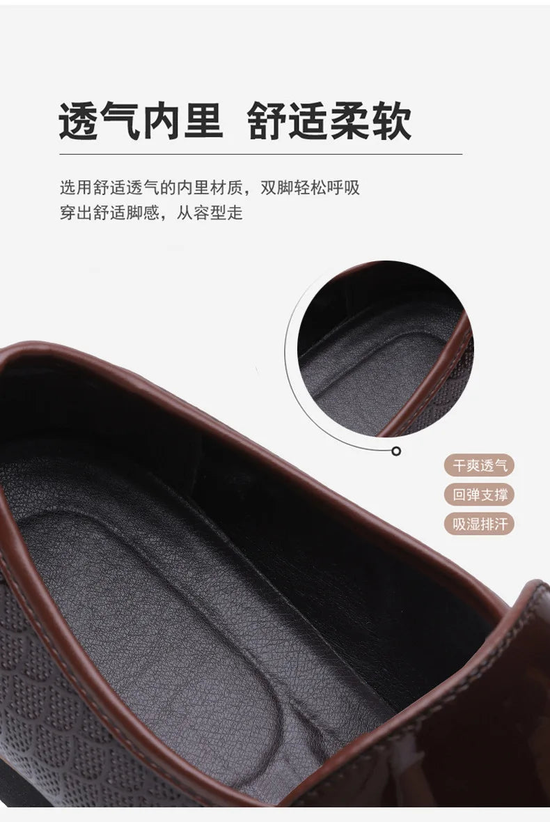 New Designer Patent Leather Wedding Shoes for Men Solid Color Business Casual Shoes Male Spring Autumn Fashion Dress Shoes Man