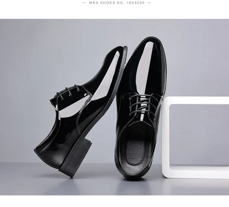Spring British Style Formal Dress Shoes Black Business Oxfords For Groom Wedding Office Comfortable Big Size Footwear Non Slip