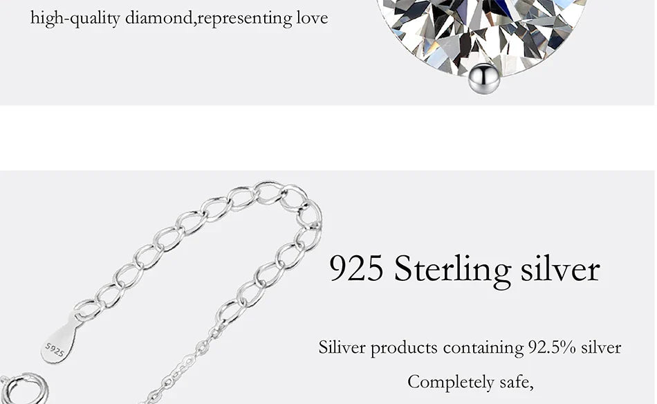 1-3CT Moissanite Necklace for Women S925 Pure Silver Laboratory Diamond Pendant Classic Fashion Jewelry Party Gift