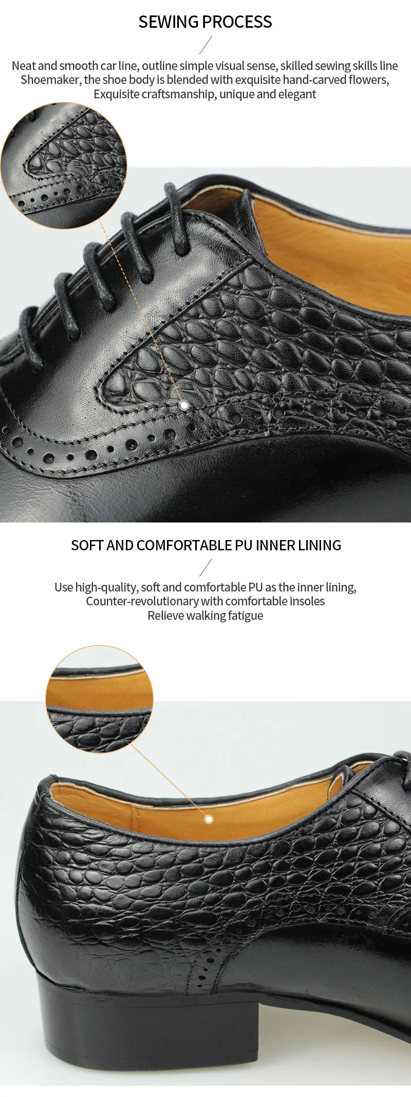 Italy Men's Shoes Prince Classic Modern Formal Oxford Wingtip Lace Up Dress Shoes Handmade Black Genuine Leather Shoes