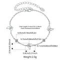 Moissanite Hollowed Butterfly Bracelet Adjustable 925 Sterling Silver Wrist Link Chain for Women Teen Romantic Gift