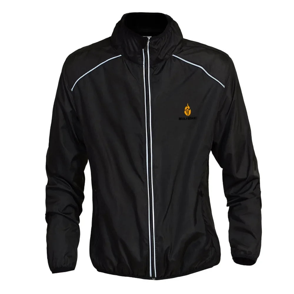 Men Windproof Water-repellent Reflective Cycling Jacket MTB Bicycle Long Sleeve Windbreaker Bike Coat Jersey